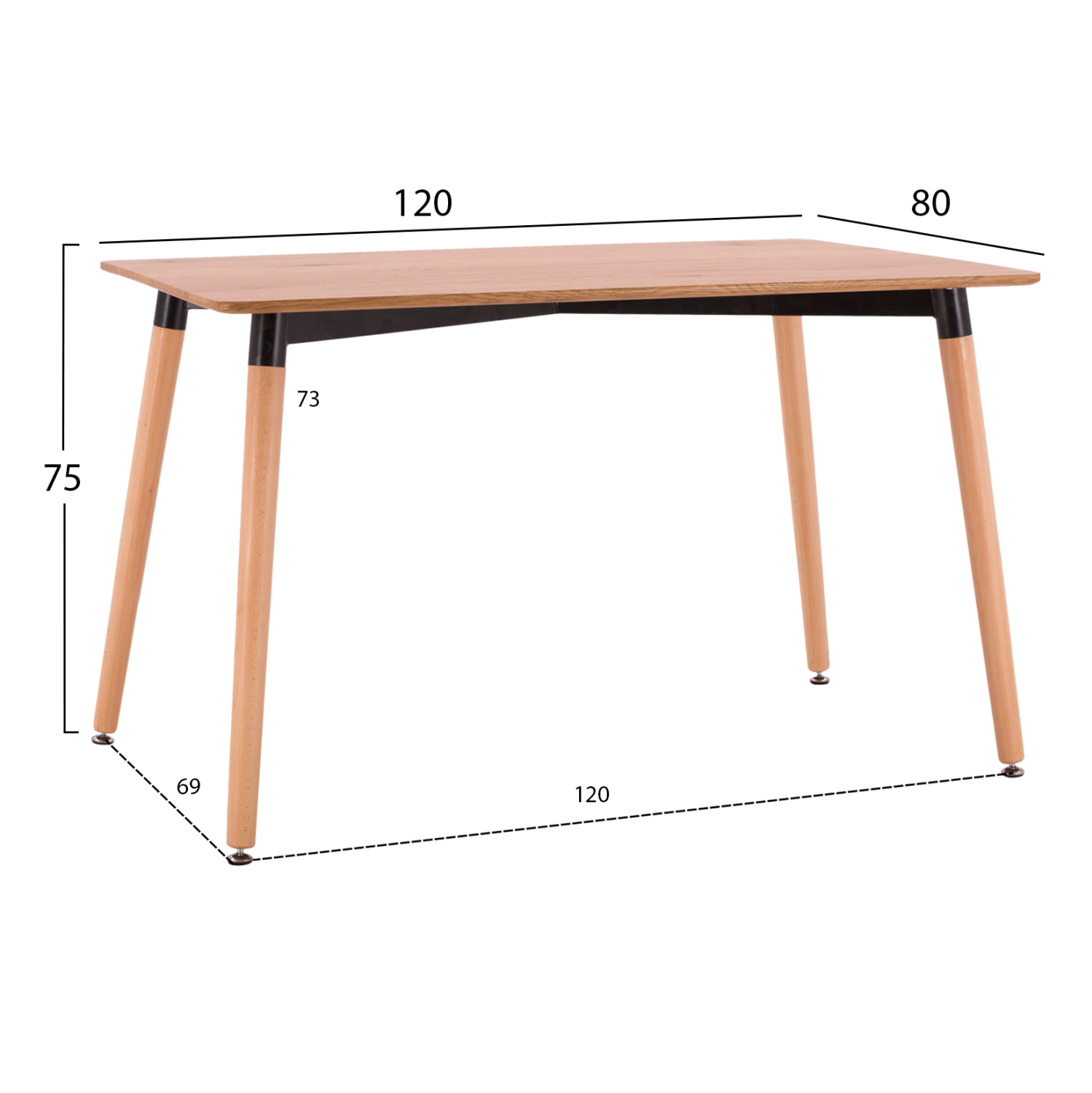 ΣΕΤ ΤΡΑΠΕΖΑΡΙΑΣ 5ΤΜΧ MDF TOP-ΞΥΛΟ ΟΞΙΑΣ & PAPER ROPE ΣΕ ΦΥΣΙΚΟ