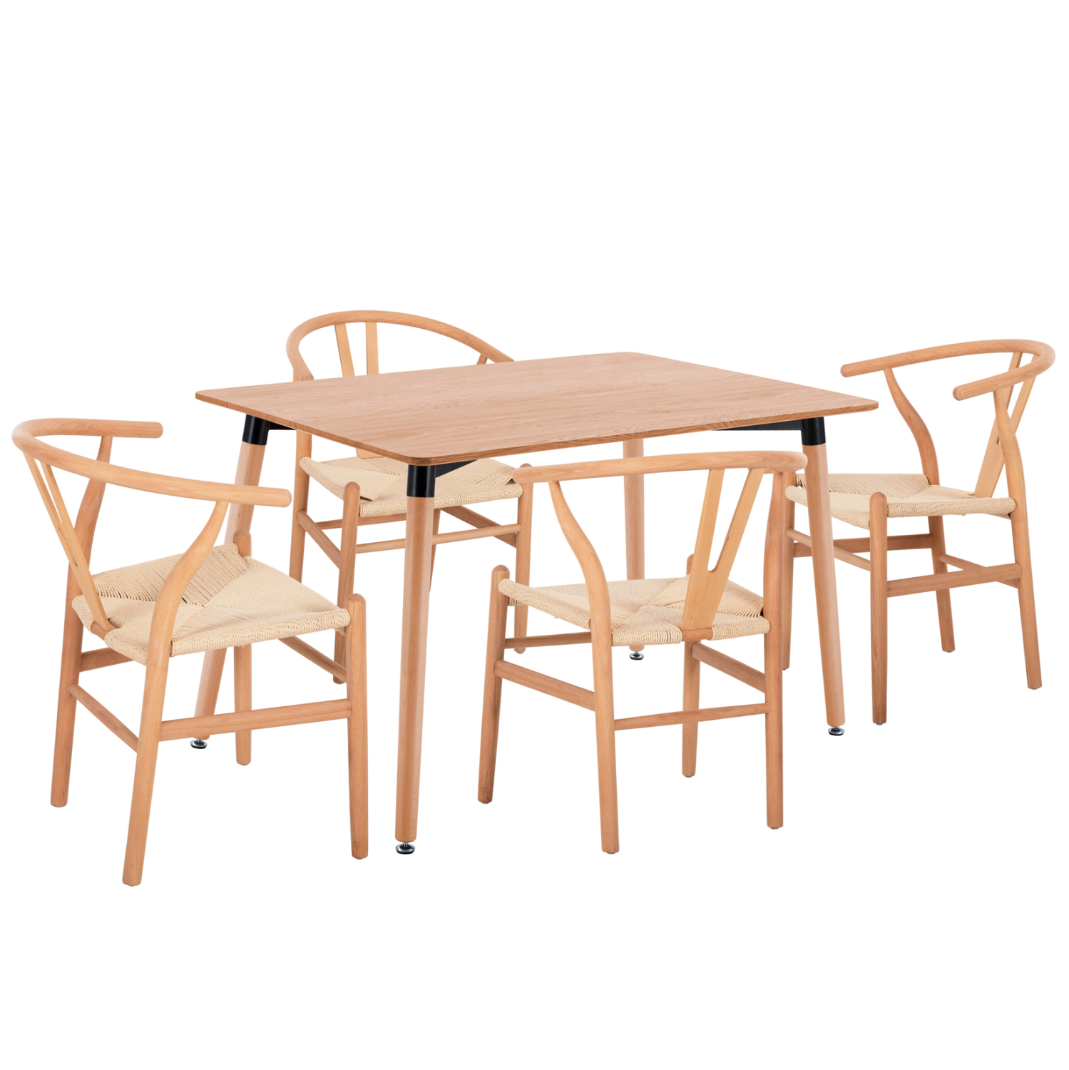 ΣΕΤ ΤΡΑΠΕΖΑΡΙΑΣ 5ΤΜΧ MDF TOP-ΞΥΛΟ ΟΞΙΑΣ & PAPER ROPE ΣΕ ΦΥΣΙΚΟ