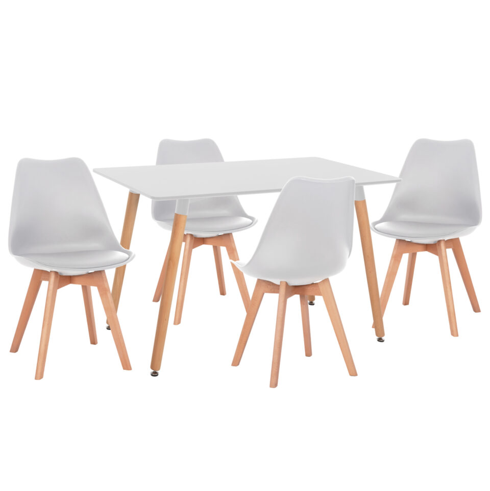 ΣΕΤ ΤΡΑΠΕΖΑΡΙΑΣ 5ΤΜΧ MDF TOP ΣΕ ΛΕΥΚΟ--ΠΟΔΙΑ ΟΞΙΑΣ