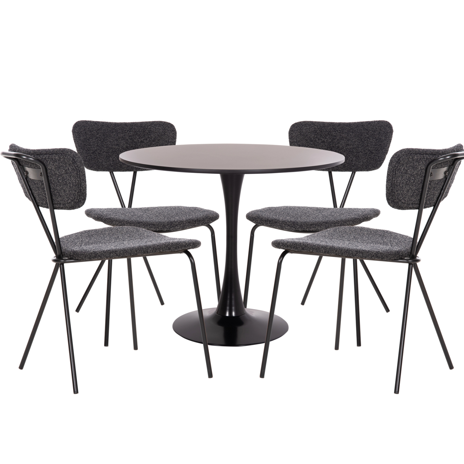 ΣΕΤ ΤΡΑΠΕΖΑΡΙΑΣ 5ΤΜΧ MDF TOP & ΜΕΤΑΛΛΟ ΜΑΥΡΟ-ΣΚΟΥΡΟ ΓΚΡΙ ΥΦΑΣΜΑ