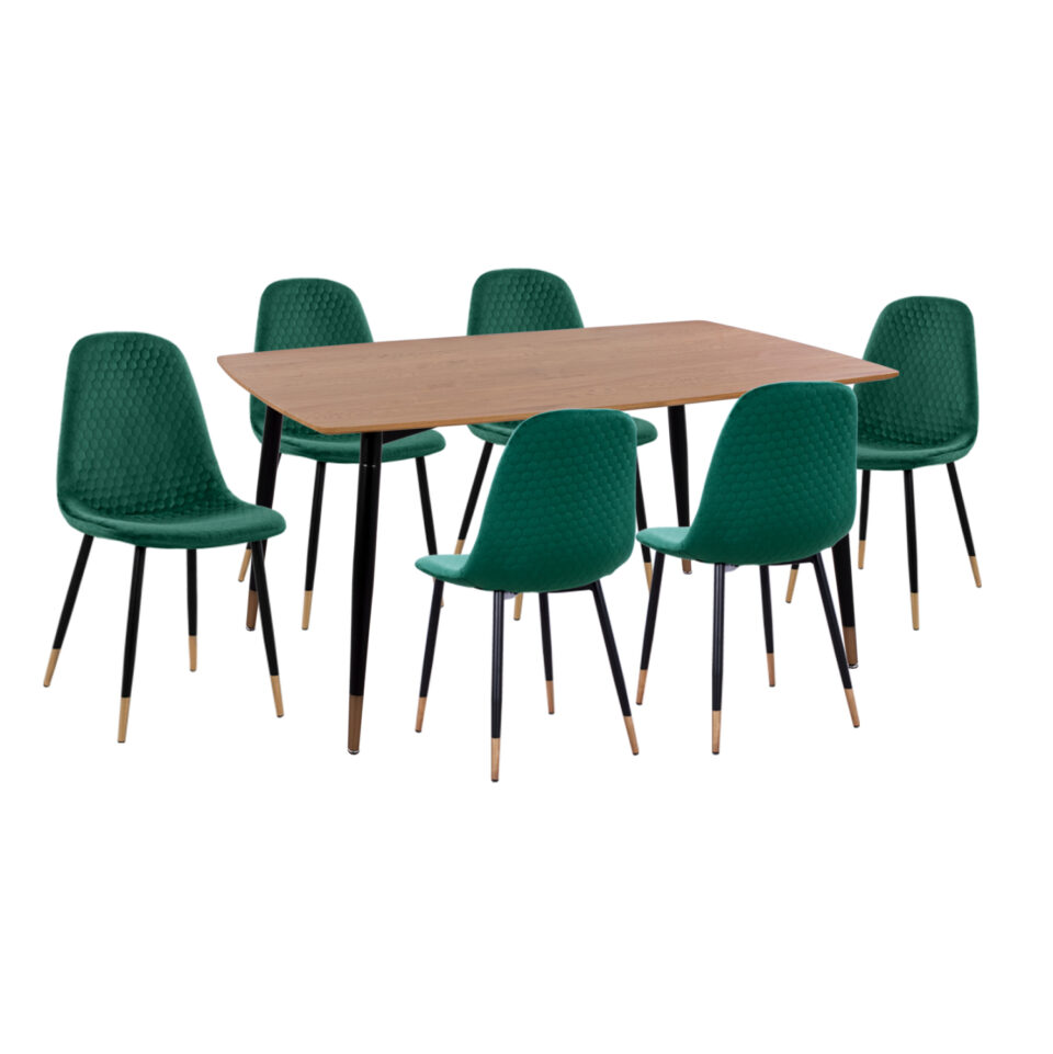 ΣΕΤ ΤΡΑΠΕΖΑΡΙΑΣ 7ΤΜΧ MDF TOP-ΒΕΛΟΥΔΟ ΚΥΠΑΡΙΣΣΙ & ΜΕΤΑΛΛΟ ΜΑΥΡΟ