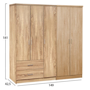 ΝΤΟΥΛΑΠΑ 5ΦΥΛΛΗ ΜΕΛΑΜΙΝΗ ΧΡΩΜΑ SONAMA 150x42.5x181Υεκ