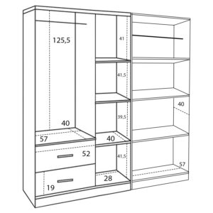 ΝΤΟΥΛΑΠΑ 5ΦΥΛΛΗ ΜΕΛΑΜΙΝΗ ΧΡΩΜΑ SONAMA 150x42.5x181Υεκ