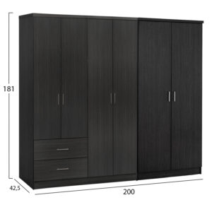 ΝΤΟΥΛΑΠΑ 6ΦΥΛΛΗ ΜΕΛΑΜΙΝΗ ΧΡΩΜΑ ZEBRANO 201x43x181Υεκ