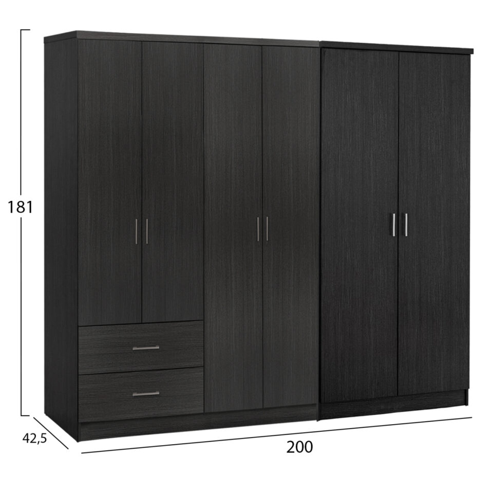 ΝΤΟΥΛΑΠΑ 6ΦΥΛΛΗ ΜΕΛΑΜΙΝΗ ΧΡΩΜΑ ZEBRANO 201x43x181Υεκ