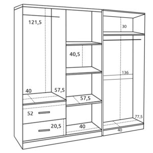 ΝΤΟΥΛΑΠΑ 6ΦΥΛΛΗ ΜΕΛΑΜΙΝΗ ΧΡΩΜΑ ZEBRANO 201x43x181Υεκ