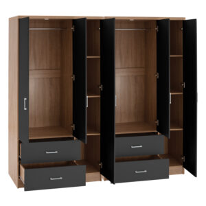 ΝΤΟΥΛΑΠΑ 6ΦΥΛΛΗ ΜΕΛΑΜΙΝΗ SONAMA & ΣΚΟΥΡΟ ΓΚΡΙ 180x42,5Χ181Υεκ.
