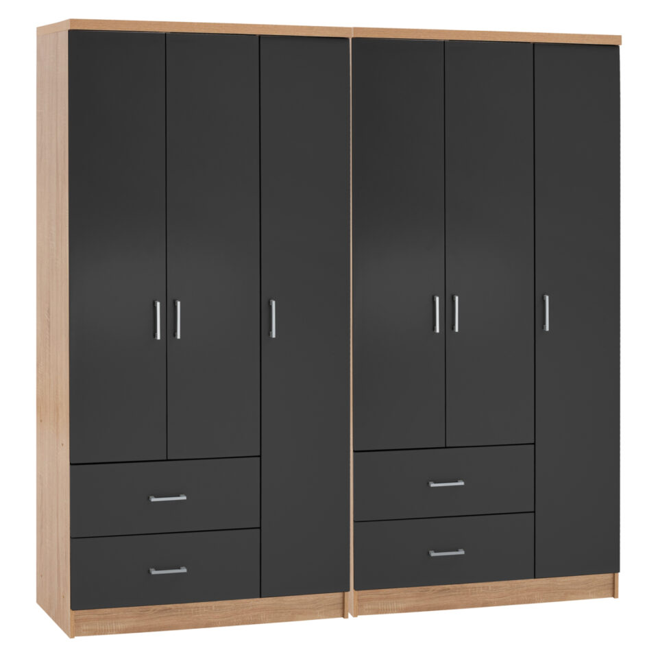 ΝΤΟΥΛΑΠΑ 6ΦΥΛΛΗ ΜΕΛΑΜΙΝΗ SONAMA & ΣΚΟΥΡΟ ΓΚΡΙ 180x42,5Χ181Υεκ.