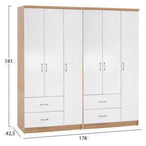 ΝΤΟΥΛΑΠΑ 6ΦΥΛΛΗ ΜΕΛΑΜΙΝΗ SONAMA & ΛΕΥΚΟ 180x42,5Χ181Υεκ.
