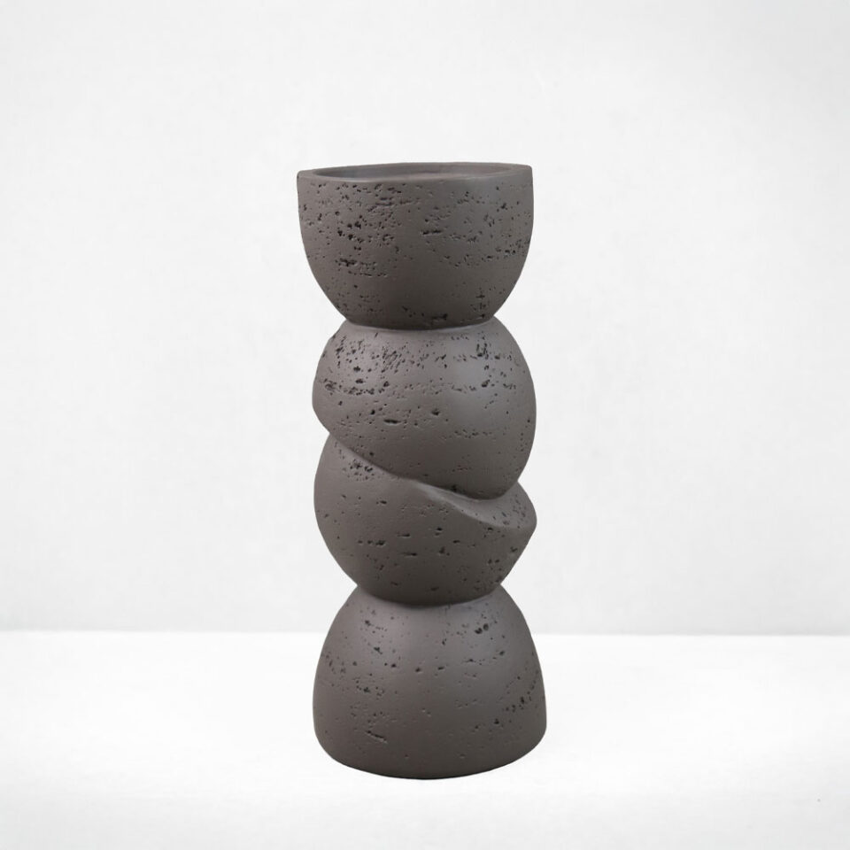 PHAROS I ΚΗΡΟΠΗΓΙΟ ΔΙΑΚΟΣΜΗΤΙΚΟ 10.5x10.5x25 RESIN ΚΑΦΕ ΣΚΟΥΡΟ