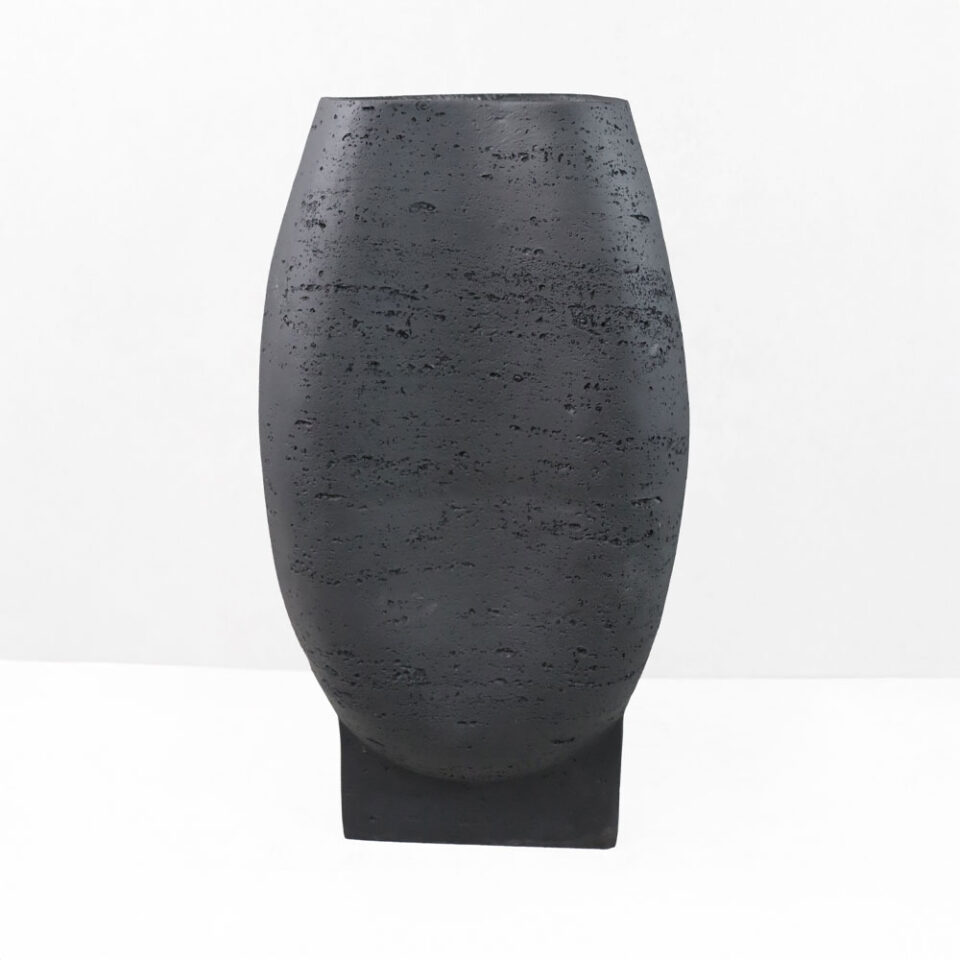 ORBIX I ΒΑΖΟ 19.5x13x35cm RESIN ΜΑΥΡΟ
