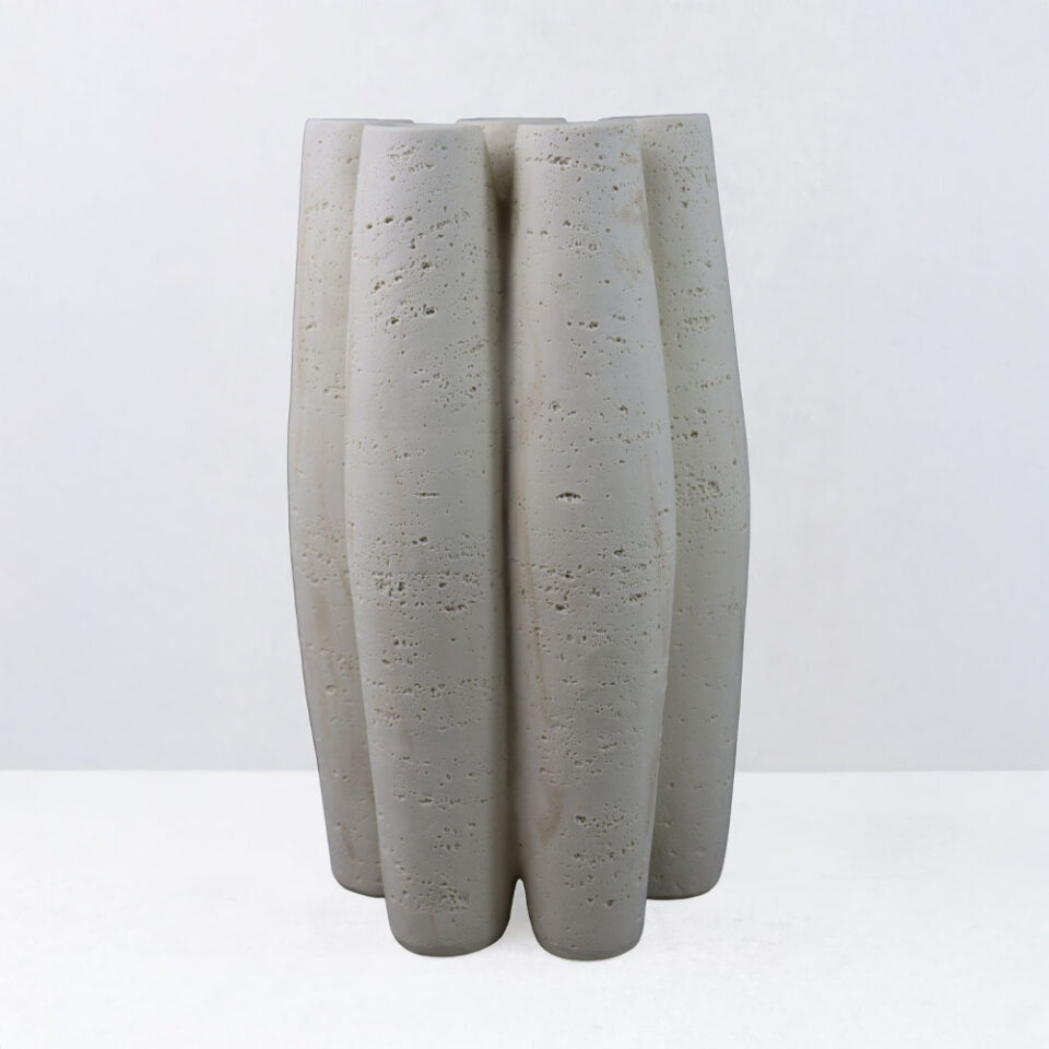 ORIN III ΒΑΖΟ 23x15.5x38cm RESIN ΜΠΕΖ