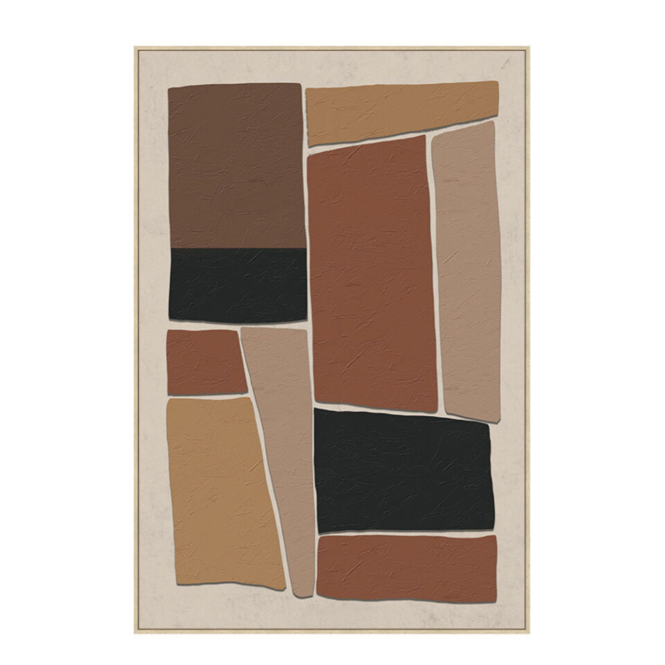 FRACTAL A ΠΙΝΑΚΑΣ ΔΙΑΚΟΣΜΗΤΙΚΟΣ ΜΕ ΚΟΡΝΙΖΑ 82.6x4.3x122.6cm ΚΑΜΒΑΣ ΜΠΕΖ ΚΑΦΕ ΜΑΥΡΟ PS