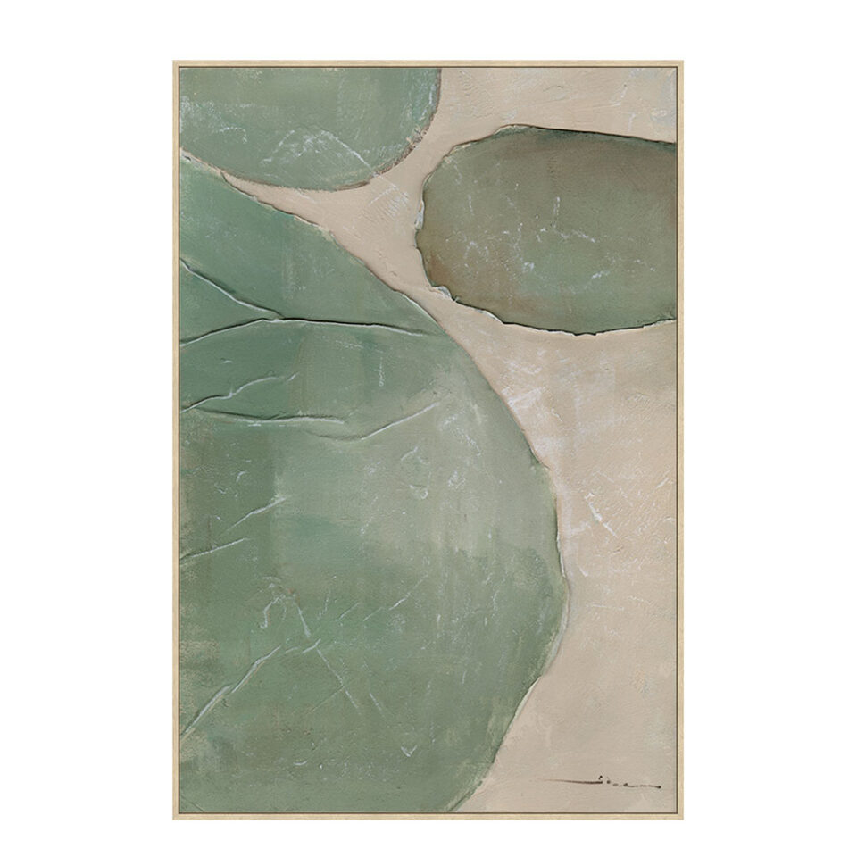 RHEA ΠΙΝΑΚΑΣ ΔΙΑΚΟΣΜΗΤΙΚΟΣ ΜΕ ΚΟΡΝΙΖΑ 80x120x4cm ΚΑΜΒΑΣ ΛΑΔΙ ΜΠΕΖ PS