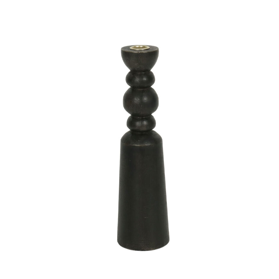 NUVIRA ΚΗΡΟΠΗΓΙΟ 8.5x8.5x32 ΞΥΛΟ ΜΑΥΡΟ ΧΡΥΣΟ ΜΕΤΑΛΛΟ