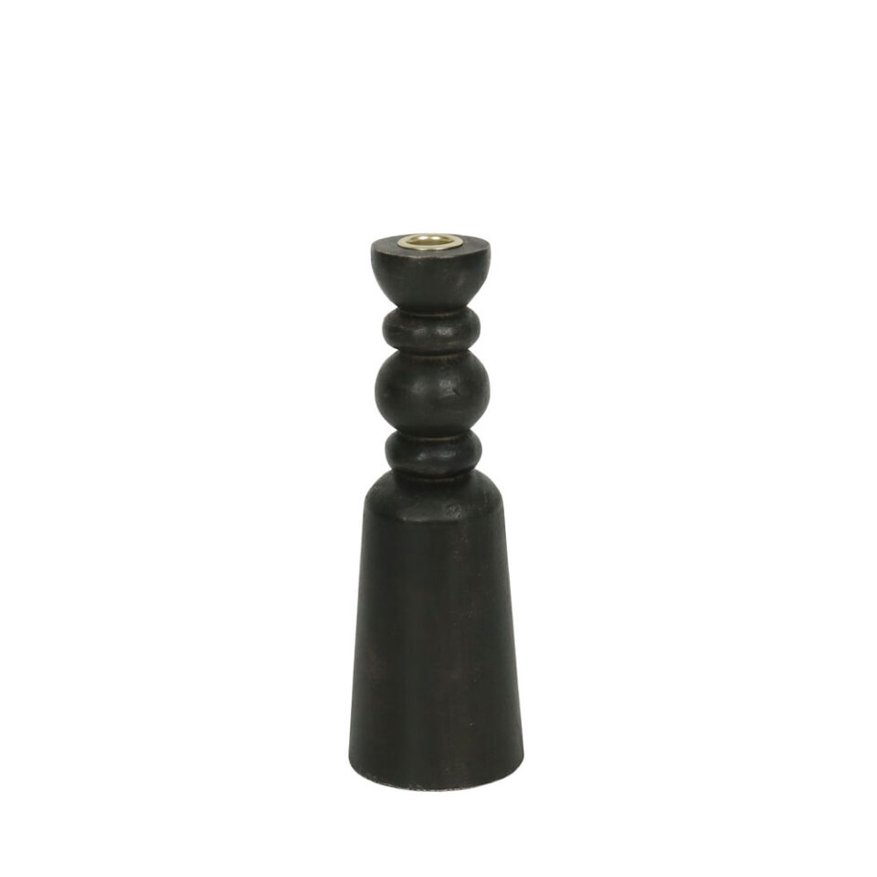 NUVIRA ΚΗΡΟΠΗΓΙΟ 8.5x8.5x26 ΞΥΛΟ ΜΑΥΡΟ ΧΡΥΣΟ ΜΕΤΑΛΛΟ