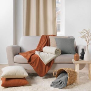 WOOLLY, ΡΙΧΤΑΡΙ POLYESTER ΓΚΡΙ 180Χ220CM