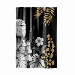 TROPE, ΚΟΥΡΤΙΝΑ ΜΠΑΝΙΟΥ ΥΦΑΣΜΑΤΙΝΗ POLYESTER ΜΑΥΡΗ L180ΧH200cm