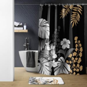TROPE, ΚΟΥΡΤΙΝΑ ΜΠΑΝΙΟΥ ΥΦΑΣΜΑΤΙΝΗ POLYESTER ΜΑΥΡΗ L180ΧH200cm