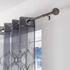 DECO ΠΤΥΣΣΟΜΕΝΟ ΚΟΥΡΤΙΝΟΞΥΛΟ ΕΠΙΣΤΡΩΜΕΝΟ ΝΙΚΕΛΙΟ, ΓΚΡΙ 120-210CM