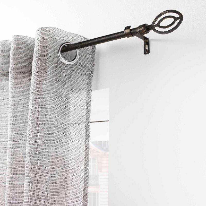 DECO ΠΤΥΣΣΟΜΕΝΟ ΚΟΥΡΤΙΝΟΞΥΛΟ Φ19mm ΠΑΤΙΝΑ ΜΕΤΑΛΛΙΚΟ, ΜΑΥΡΟ / ΧΡΥΣΟ 120-210CM