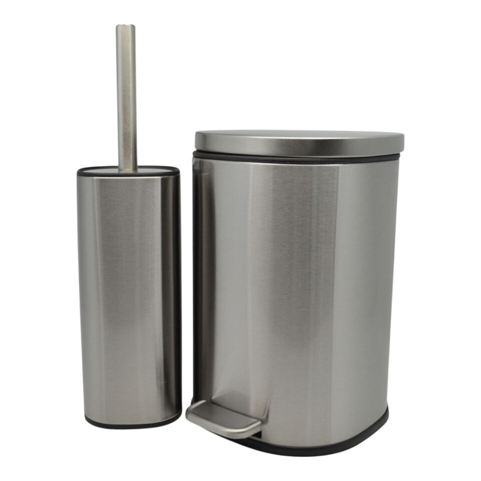 ΣΕΤ ΚΑΛΑΘΙ ΜΠΑΝΙΟΥ 5lt ANYDAY SOFT CLOSE ΚΑΙ ΠΙΓΚΑΛ ΒΟΥΡΤΣΑΚΙ FINGER PRINT PROOF INOX ΜΑΤ