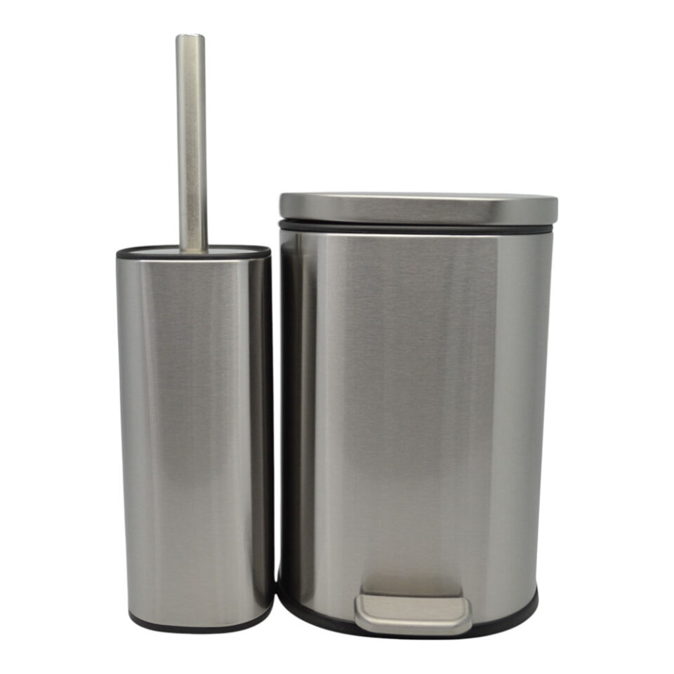 ΣΕΤ ΚΑΛΑΘΙ ΜΠΑΝΙΟΥ 5lt ANYDAY SOFT CLOSE ΚΑΙ ΠΙΓΚΑΛ ΒΟΥΡΤΣΑΚΙ FINGER PRINT PROOF INOX ΜΑΤ