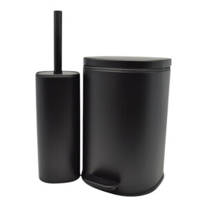 ΣΕΤ ΚΑΛΑΘΙ ΜΠΑΝΙΟΥ 5lt ANYDAY SOFT CLOSE ΚΑΙ ΠΙΓΚΑΛ ΒΟΥΡΤΣΑΚΙ FINGER PRINT PROOF ΜΑΥΡΟ ΜΑΤ