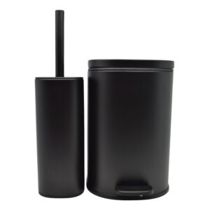 ΣΕΤ ΚΑΛΑΘΙ ΜΠΑΝΙΟΥ 5lt ANYDAY SOFT CLOSE ΚΑΙ ΠΙΓΚΑΛ ΒΟΥΡΤΣΑΚΙ FINGER PRINT PROOF ΜΑΥΡΟ ΜΑΤ