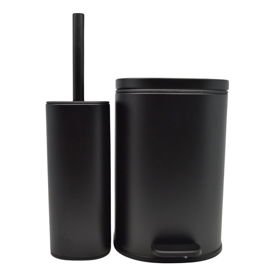 ΣΕΤ ΚΑΛΑΘΙ ΜΠΑΝΙΟΥ 5lt ANYDAY SOFT CLOSE ΚΑΙ ΠΙΓΚΑΛ ΒΟΥΡΤΣΑΚΙ FINGER PRINT PROOF ΜΑΥΡΟ ΜΑΤ