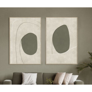 VOID A ΠΙΝΑΚΑΣ ΔΙΑΚΟΣΜΗΤΙΚΟΣ ΜΕ ΚΟΡΝΙΖΑ 80x120x4.3cm ΚΑΜΒΑΣ ΜΠΕΖ ΛΑΔΙ PS