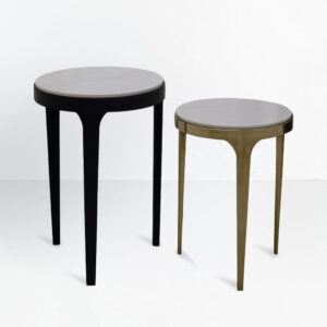STICKS SIDE TABLE SET 2ΤΕΜ ΛΕΥΚΟ ΜΑΥΡΟ ΧΡΥΣΟ 37x37x54.5cm