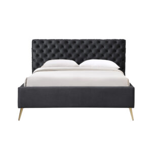 BLACK EROS ΚΡΕΒΑΤΙ (ΓΙΑ ΣΤΡΩΜΑ 160x200cm) ΜΑΥΡΟ 229.5x195x118.5cm