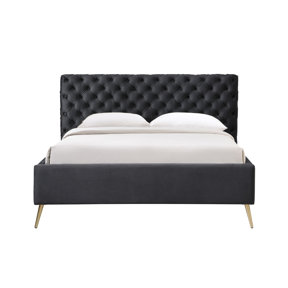 BLACK EROS ΚΡΕΒΑΤΙ (ΓΙΑ ΣΤΡΩΜΑ 160x200cm) ΜΑΥΡΟ 229.5x195x118.5cm
