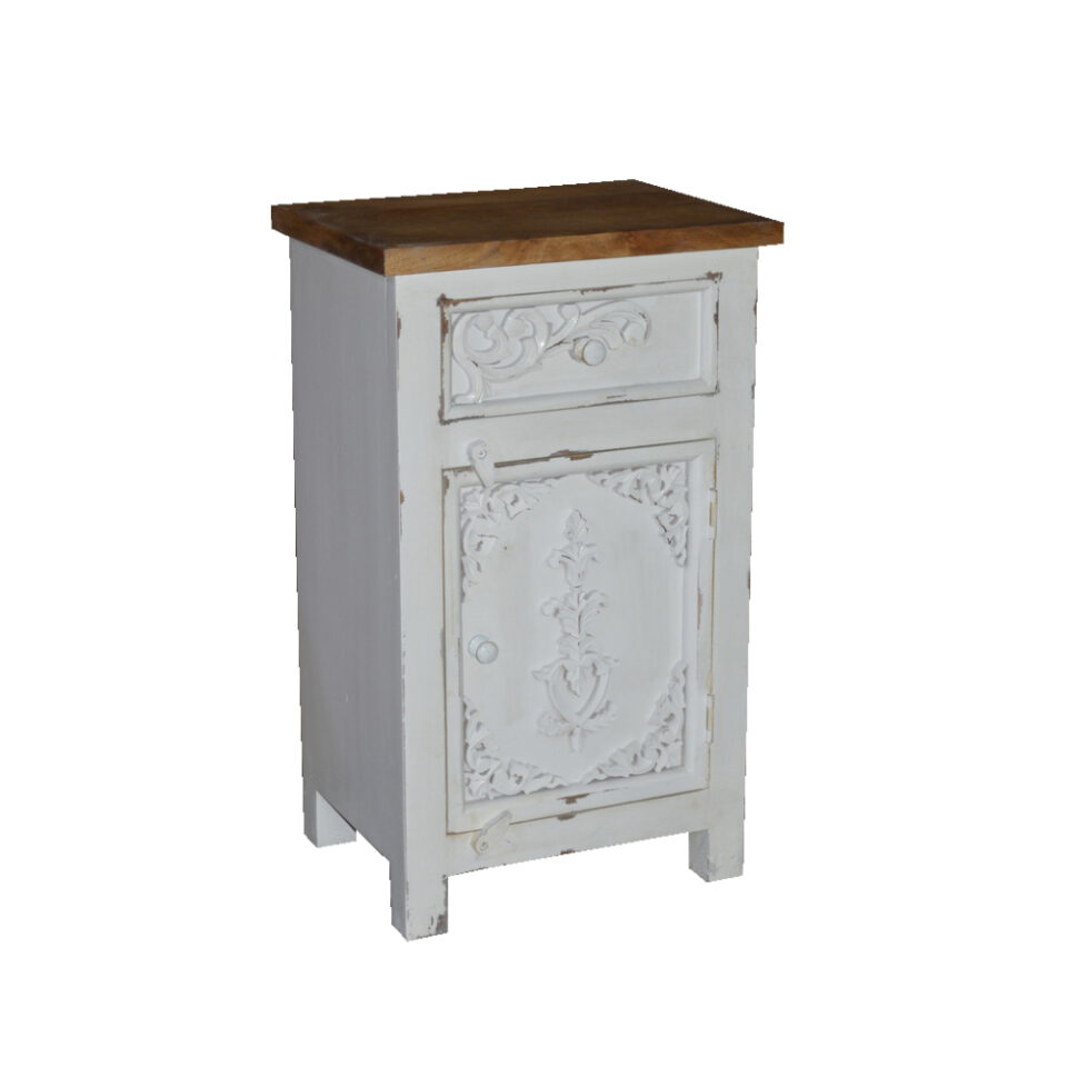 SYROS ΚΟΜΟΔΙΝΟ 1ΠΟΡΤΑ 1ΣΥΡΤΑΡΙ ΛΕΥΚΟ ΦΥΣΙΚΟ 42x32x70cm