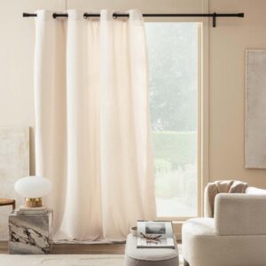 ΚΟΥΡΤΙΝΑ ΜΕΤΡΙΑΣ ΣΚΙΑΣΗΣ ΜΕ ΤΡΟΥΚΣ POLYESTER ΚΡΕΜ 140 X 260CM