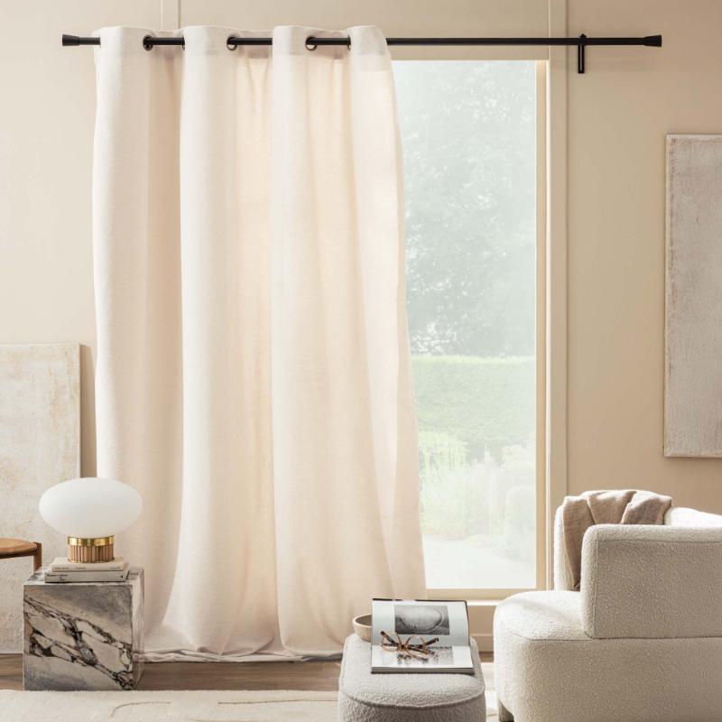 ΚΟΥΡΤΙΝΑ ΜΕΤΡΙΑΣ ΣΚΙΑΣΗΣ ΜΕ ΤΡΟΥΚΣ POLYESTER ΚΡΕΜ 140 X 260CM