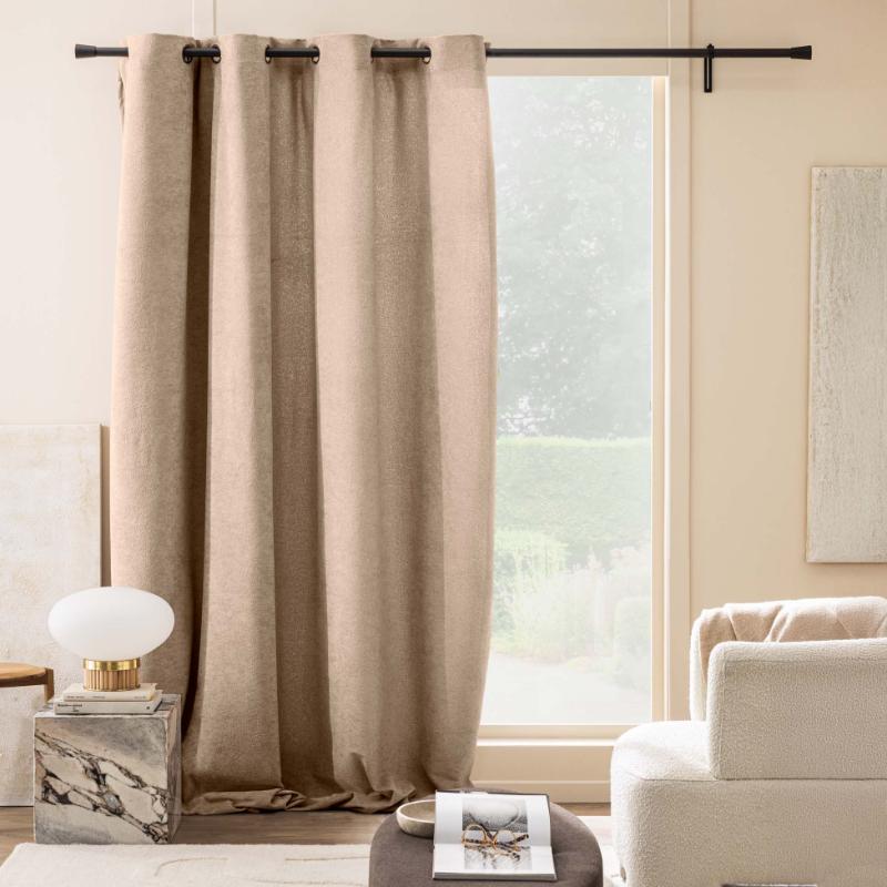 ΚΟΥΡΤΙΝΑ ΥΨΗΛΗΣ ΣΚΙΑΣΗΣ ΜΕ ΤΡΟΥΚΣ POLYESTER ΚΑΦΕ 140Χ260CM