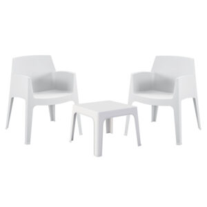 ΣΕΤ 3ΤΜΧ ΠΟΛΥΠΡΟΠΥΛΕΝΙΟΥ SLEEK ΤΡΑΠΕΖΑΚΙ & 2 ΠΟΛΥΘΡΟΝΕΣ-ΛΕΥΚΟ