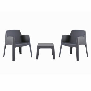 ΣΕΤ 3ΤΜΧ ΠΟΛΥΠΡΟΠΥΛΕΝΙΟΥ SLEEK ΤΡΑΠΕΖΑΚΙ & 2 ΠΟΛΥΘΡΟΝΕΣ-ΓΚΡΙ