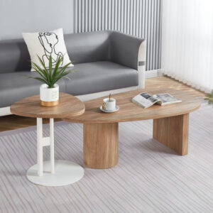 ΤΡΑΠΕΖΙ ΣΑΛΟΝΙΟΥ ΟΒΑΛ MDF ΣΕ SONAMA ΧΡΩΜΑ 110x60x40Υεκ