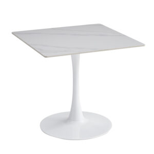 ΤΡΑΠΕΖΙ ΤΡΑΠΕΖΑΡΙΑΣ ΒΑΣΗ ΛΕΥΚΗ--SINTERED STONE SNOW WHITE 80x80x74Υεκ