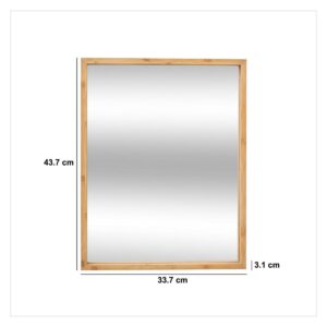 ΚΑΘΡΕΦΤΗΣ ΕΠΙΤΟΙΧΟΣ BAMBOO, ΓΥΑΛΙ & MDF, ΦΥΣΙΚΟ ΧΡΩΜΑ 34x3xΥ44cm