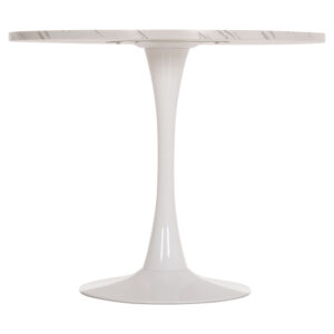 ΤΡΑΠΕΖΙ ΤΡΑΠΕΖΑΡΙΑΣ ΣΤΡΟΓΓΥΛΟ WHITE MARBLE Φ90x74Υεκ.