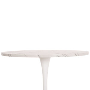 ΤΡΑΠΕΖΙ ΤΡΑΠΕΖΑΡΙΑΣ ΣΤΡΟΓΓΥΛΟ WHITE MARBLE Φ90x74Υεκ.
