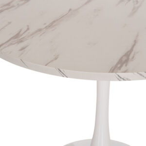 ΤΡΑΠΕΖΙ ΤΡΑΠΕΖΑΡΙΑΣ ΣΤΡΟΓΓΥΛΟ WHITE MARBLE Φ90x74Υεκ.