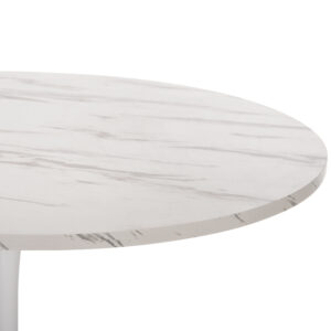 ΤΡΑΠΕΖΙ ΤΡΑΠΕΖΑΡΙΑΣ ΣΤΡΟΓΓΥΛΟ WHITE MARBLE Φ120x74Yεκ.