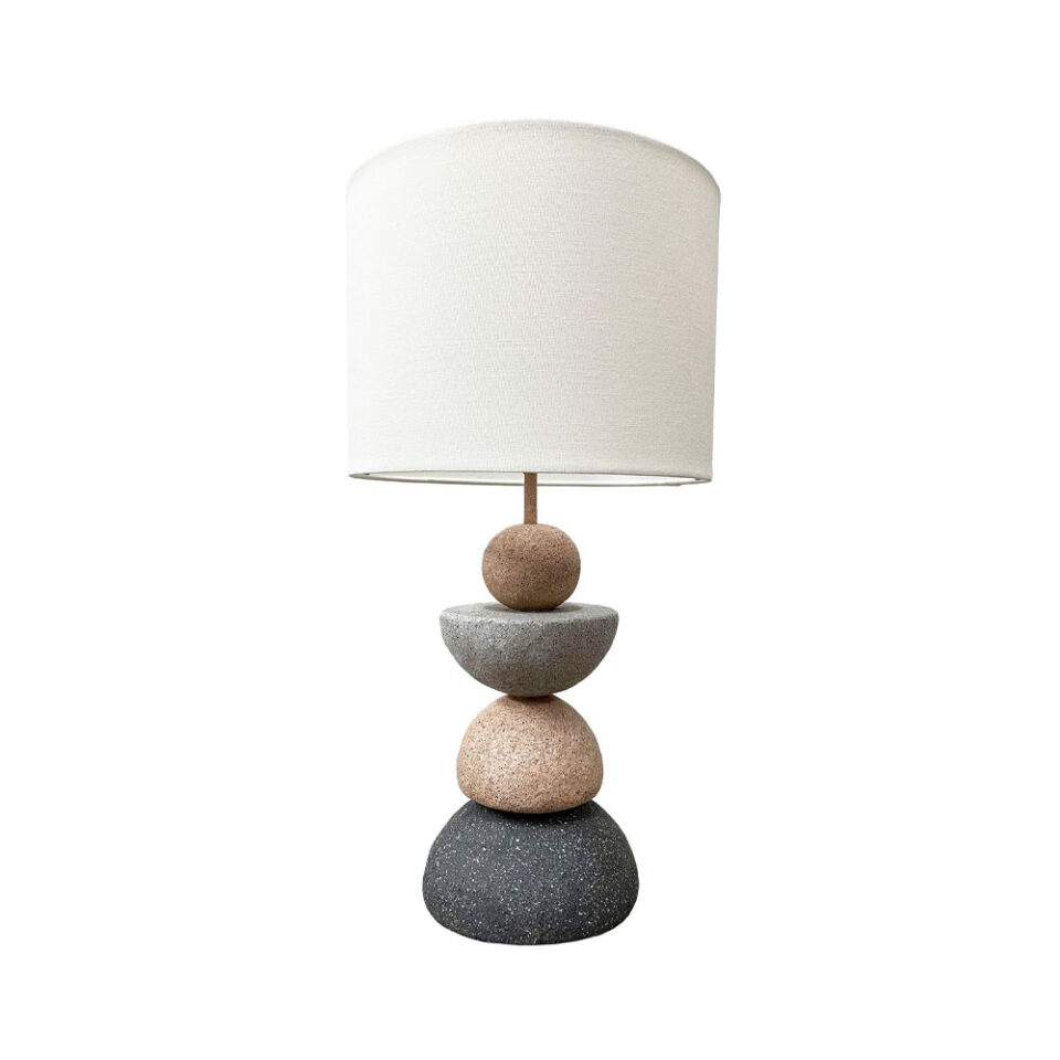ZENSTONE A ΦΩΤΙΣΤΙΚΟ ΕΠΙΤΡΑΠΕΖΙΟ 25.5x25.5x49cm POLYRESIN ΠΟΛΥΧΡΩΜΟ ΥΦΑΣΜΑ ΛΕΥΚΟ