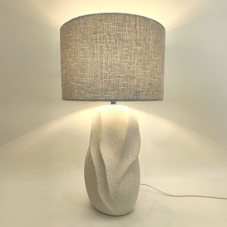 INIR ΦΩΤΙΣΤΙΚΟ ΕΠΙΤΡΑΠΕΖΙΟ 32x32x57cm ΚΕΡΑΜΙΚΟ ΜΠΕΖ ΛΙΝΟ ΓΚΡΙ