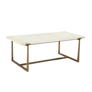 BAKARI COFFEE TABLE ΛΕΥΚΟ BRASS ANTIQUE 122x61x44.5cm